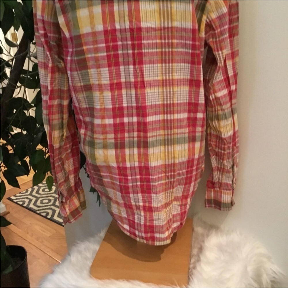 American Eagle Outfitters Madras Vintage fit Woman’s size Large plaid - Picture 12 of 14